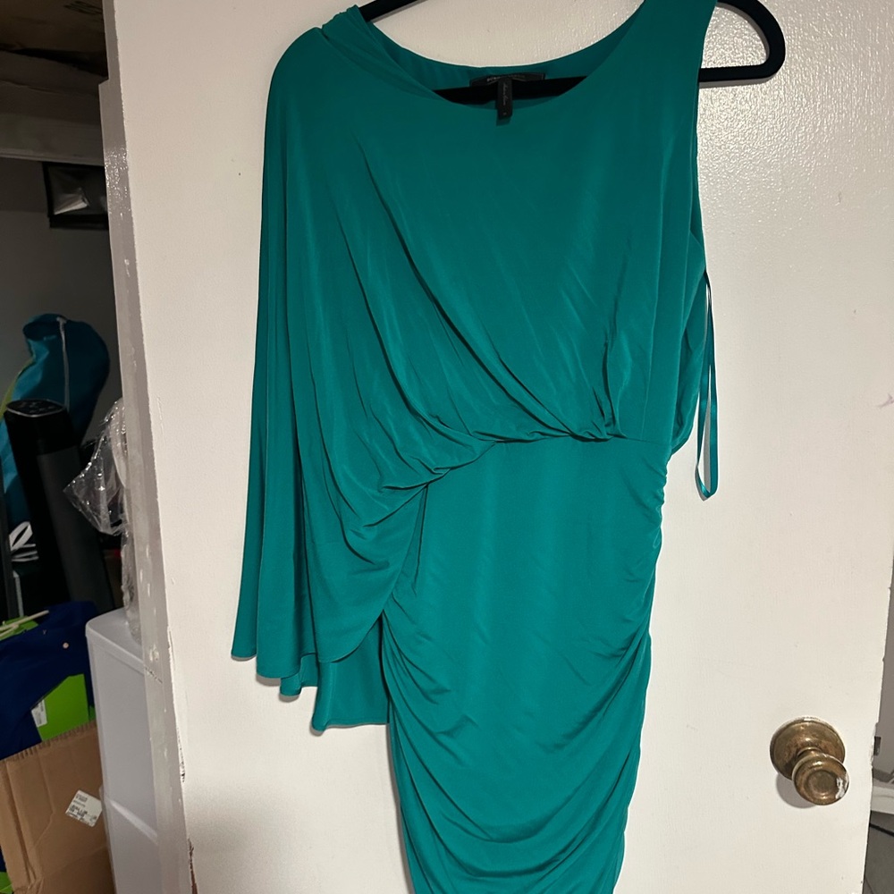BCBGMaxAzria One Shoulder Teal Dress
